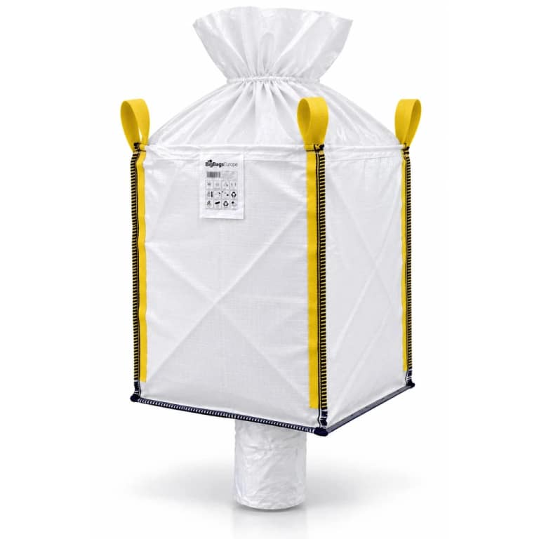 Ton Bag with top skirt & discharge spout (90x90x110 cm)