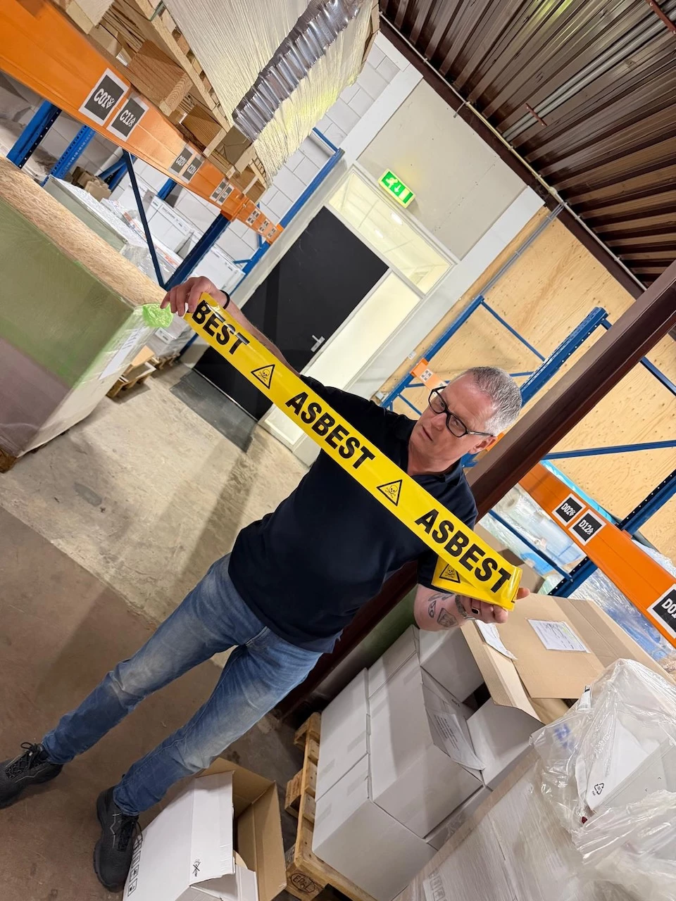 Asbestos Barrier Tape 250 m x 75 mm 2 Asbestos barrier tape
